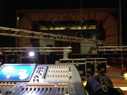 Fit up at The Alband Arena, St Albans.