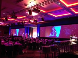 A corporate function sound check.